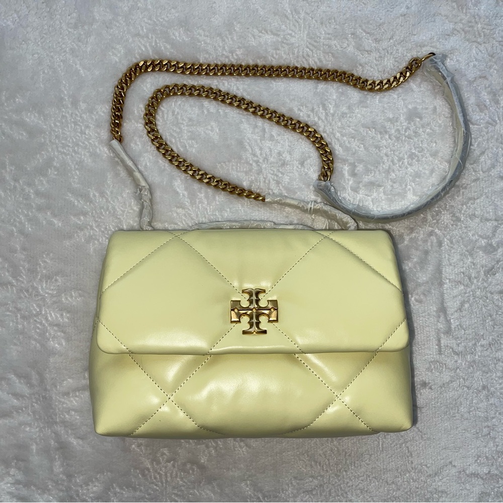 NWT Tory Burch Kira Diamond Quilt Small Shoulder Bag Convertible Frozen Zest - Picture 6 of 16
